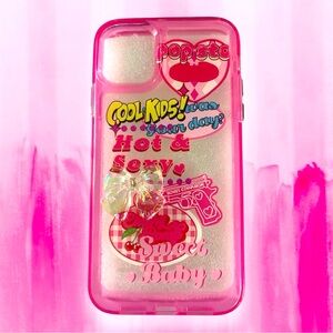 iPhone 11 case Retro Hot Girl Girl Pink Decoden new graffiti fruits silicone new